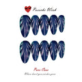 Midnight Aurora: Iridescent Shell Texture Press-On Nails