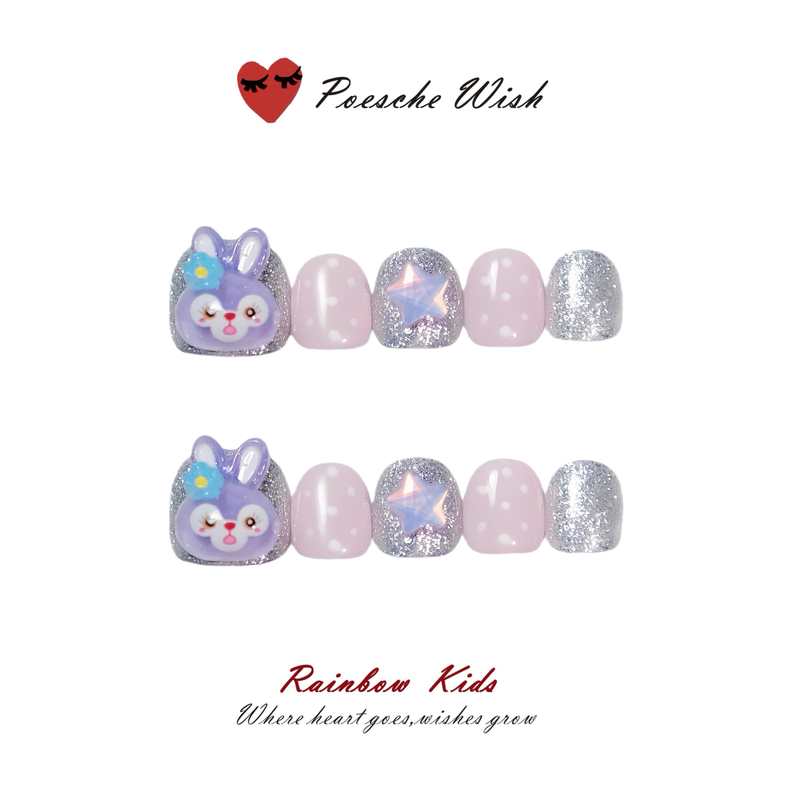 The Little Stella Dream | Luxury Hand-Sculptured Press-On Nails for Kids