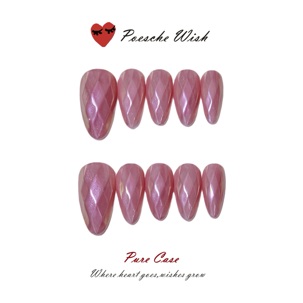 Mauve Diamond: Iridescent Rhombus Texture Press-On Nails