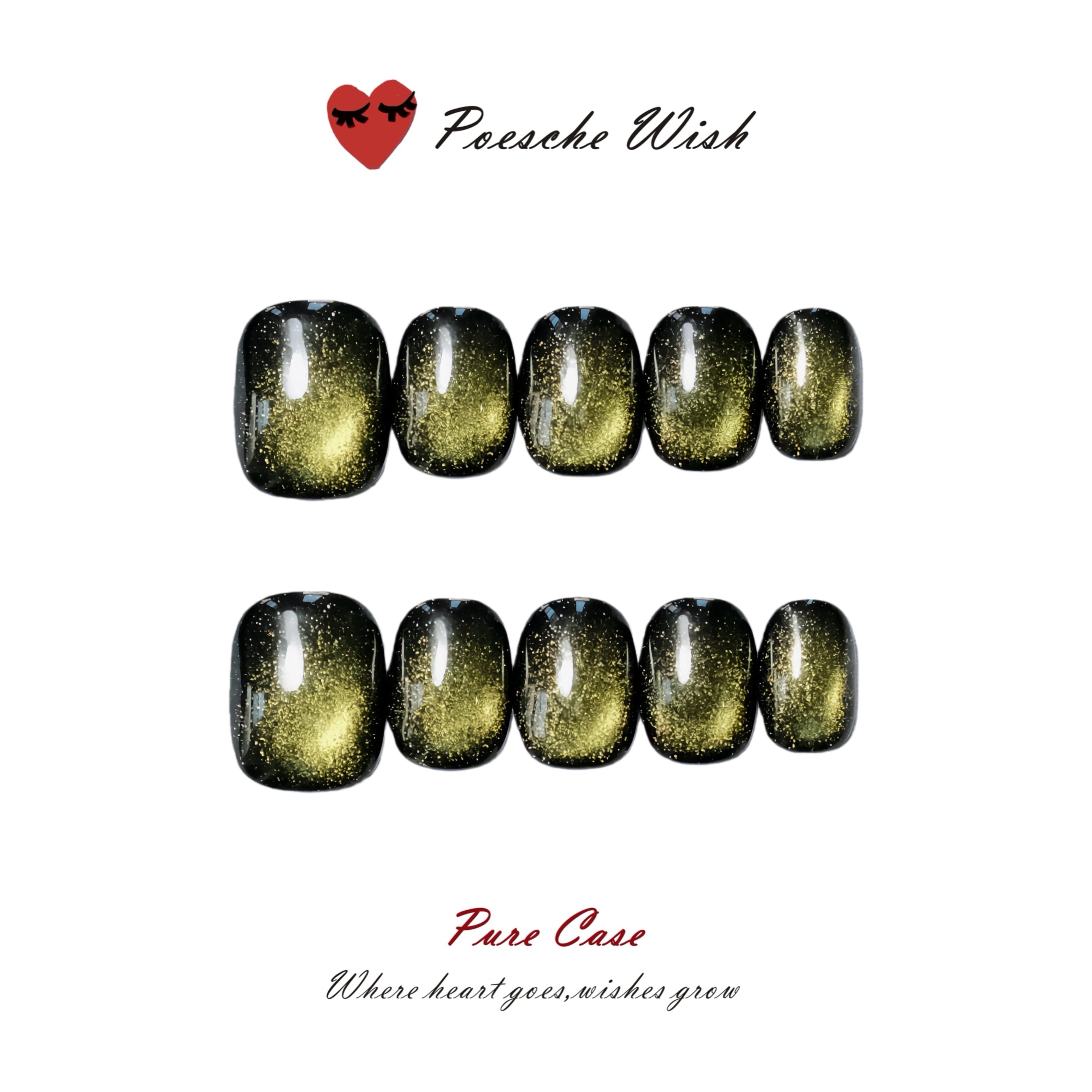 Olive Nebula: Cosmic Green Cat-Eye Nails