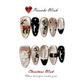 Christmas Wish: Midnight Gala Gold Cat-Eye & 3D Gift Box Nails