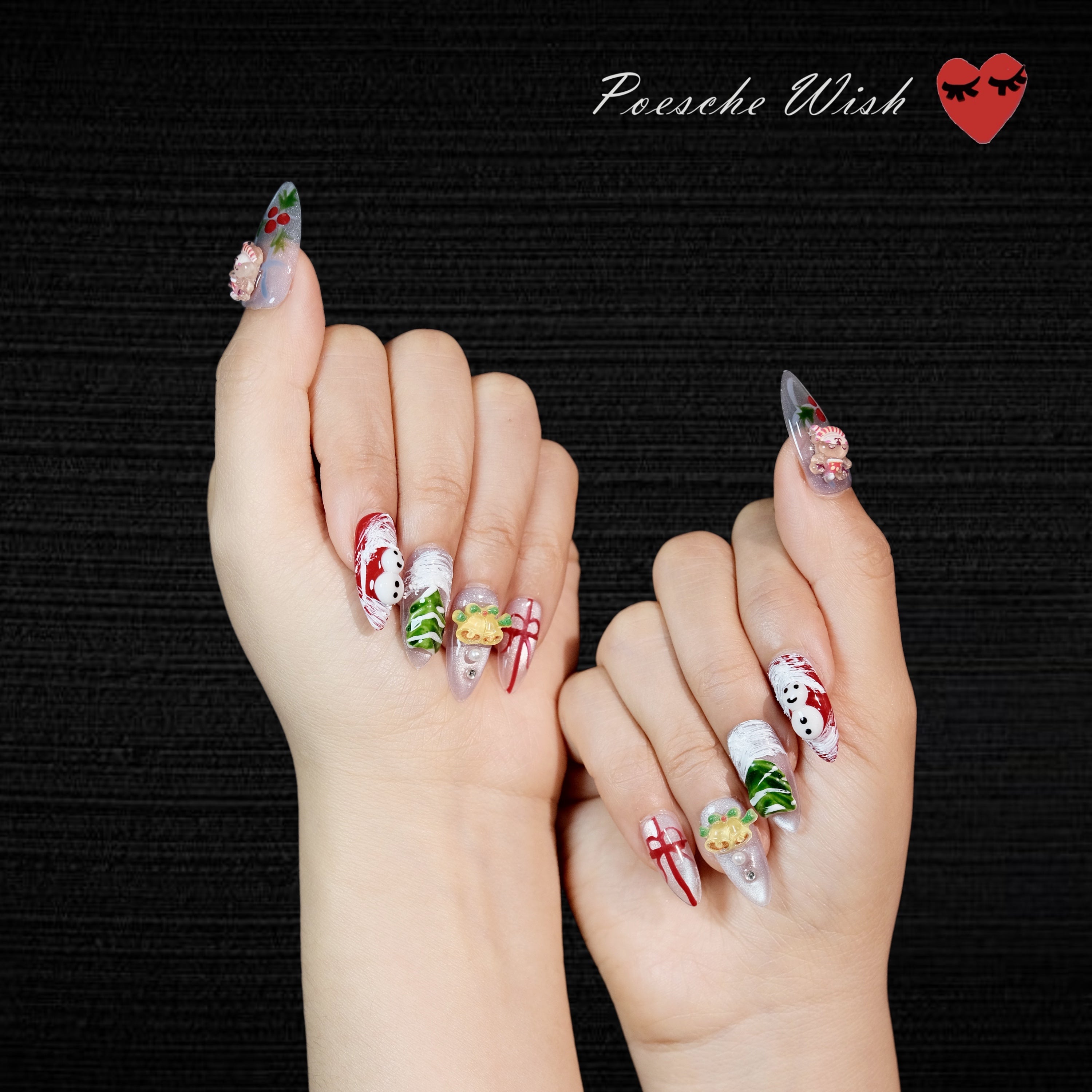 Christmas Wish: Whimsical Morning 3D Reindeer & Candy Cane Nails