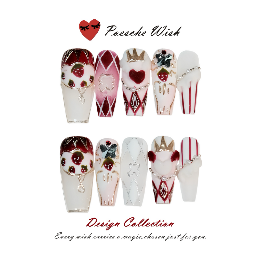 Strawberries & Circus: Sweet Carnival Press-On Nails