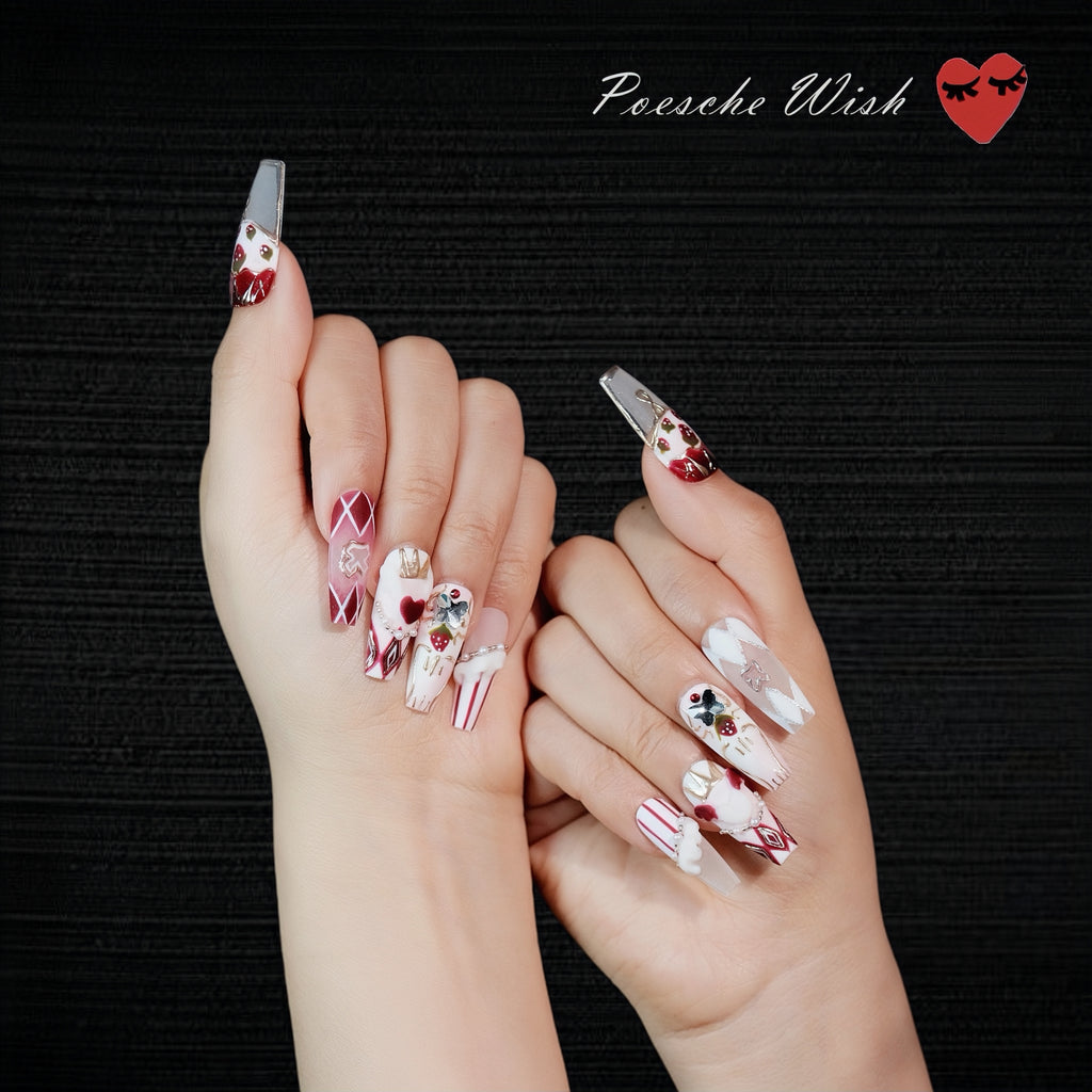 Strawberries & Circus: Sweet Carnival Press-On Nails