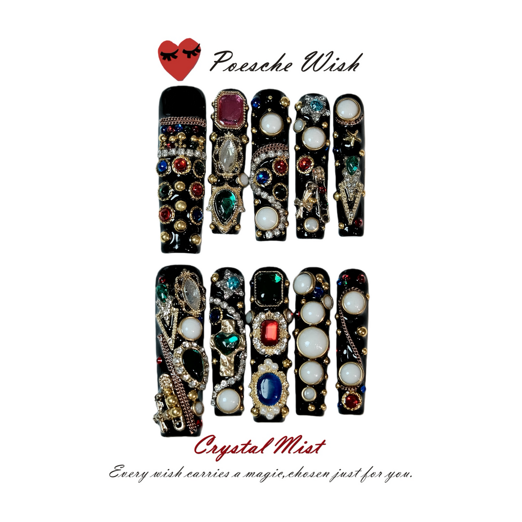 yal Noir: Baroque Jewel & Pearl Nails