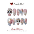 Oriental Bloom: Gilded Lion & Rose Marble Nails