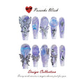 Violet Dream: Butterfly & Glitter Aura Nails