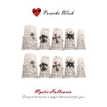 Mystic Halloween: Gothic Silver Frost 3D Cross & Spiderweb Milky White Nails